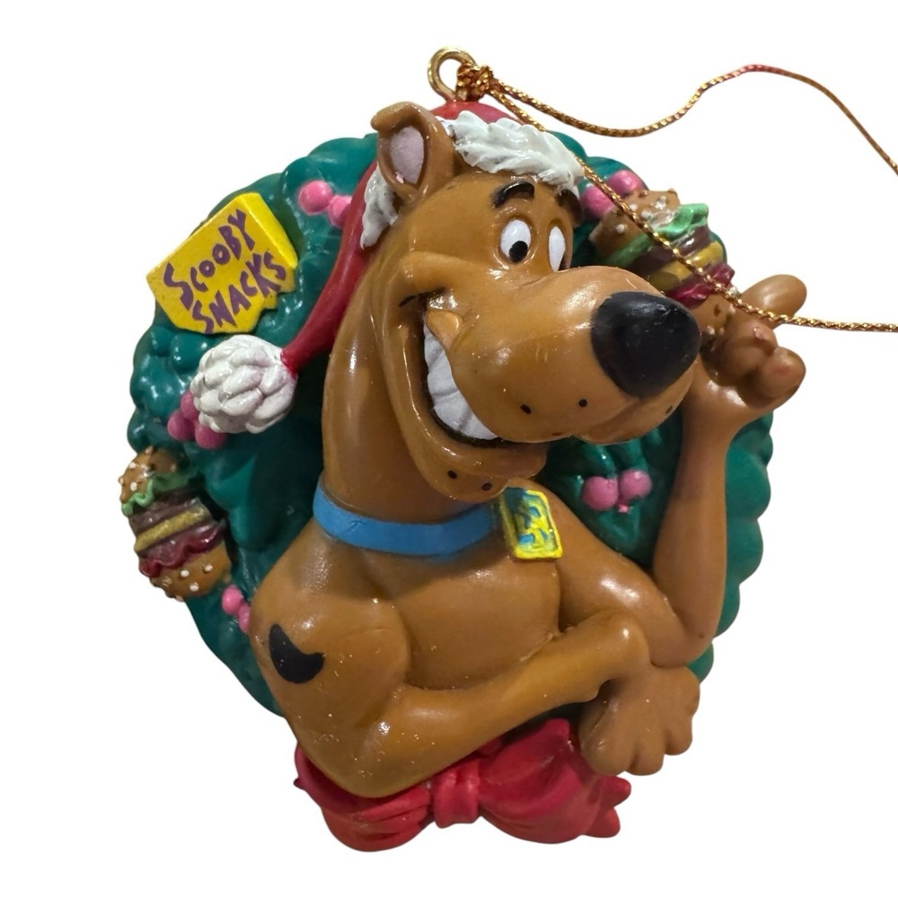 Vintage 1998 Hanna‎ Barbera Scooby Doo Christmas Ornament Scooby Snacks Wreath